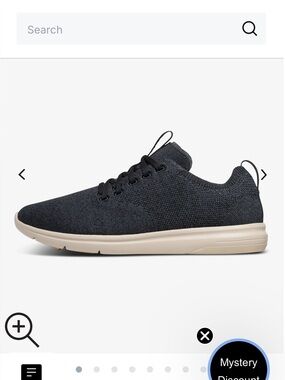 Men's Knit Lace-Up Sneaker in Charcoal with Cream Sole size 10
